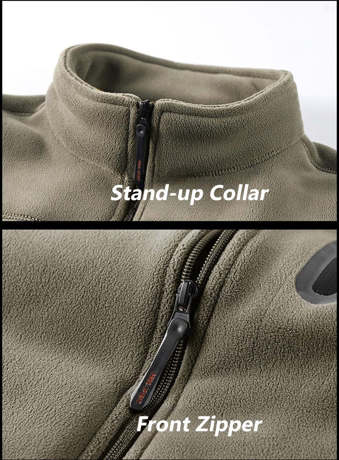 PADOLA Veste Polaire Homme Hiver Double Face Col Roulé Pull Chaude Zippé Manteau avec Multi-Poches Uni Blouson Parka Sherpa d'extérieur Vestes Travail Blousons Pulls