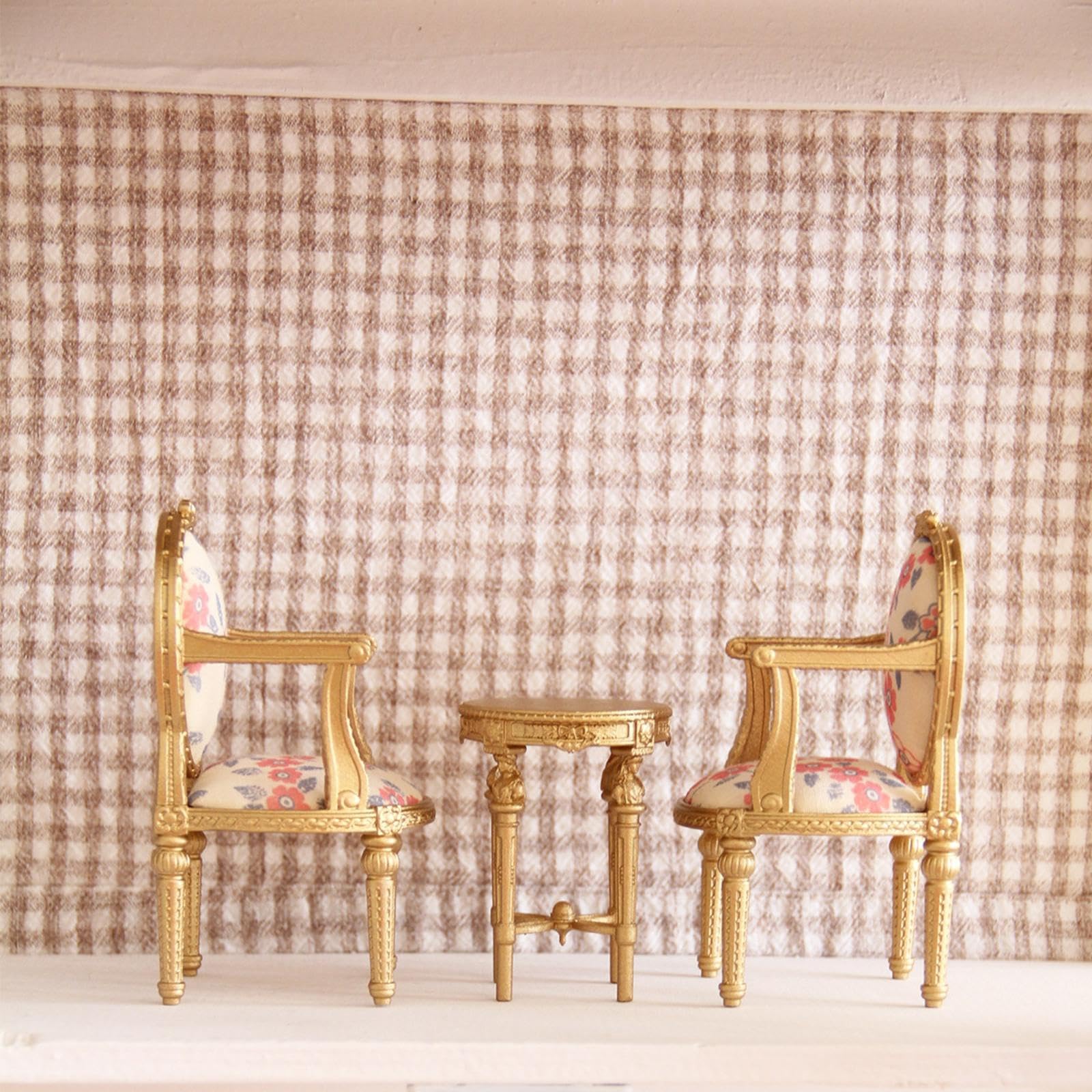 Miniatura Sedia Resina Per Diorama Fai Da Te,Oro
