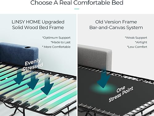 Miniatura 3 de LINSY HOME Sofá biplaza, sofá pequeño con 2 puertos de carga USB y bolsillos laterales, sofá biplaza de 2 asientos para espacios pequeños, sala de