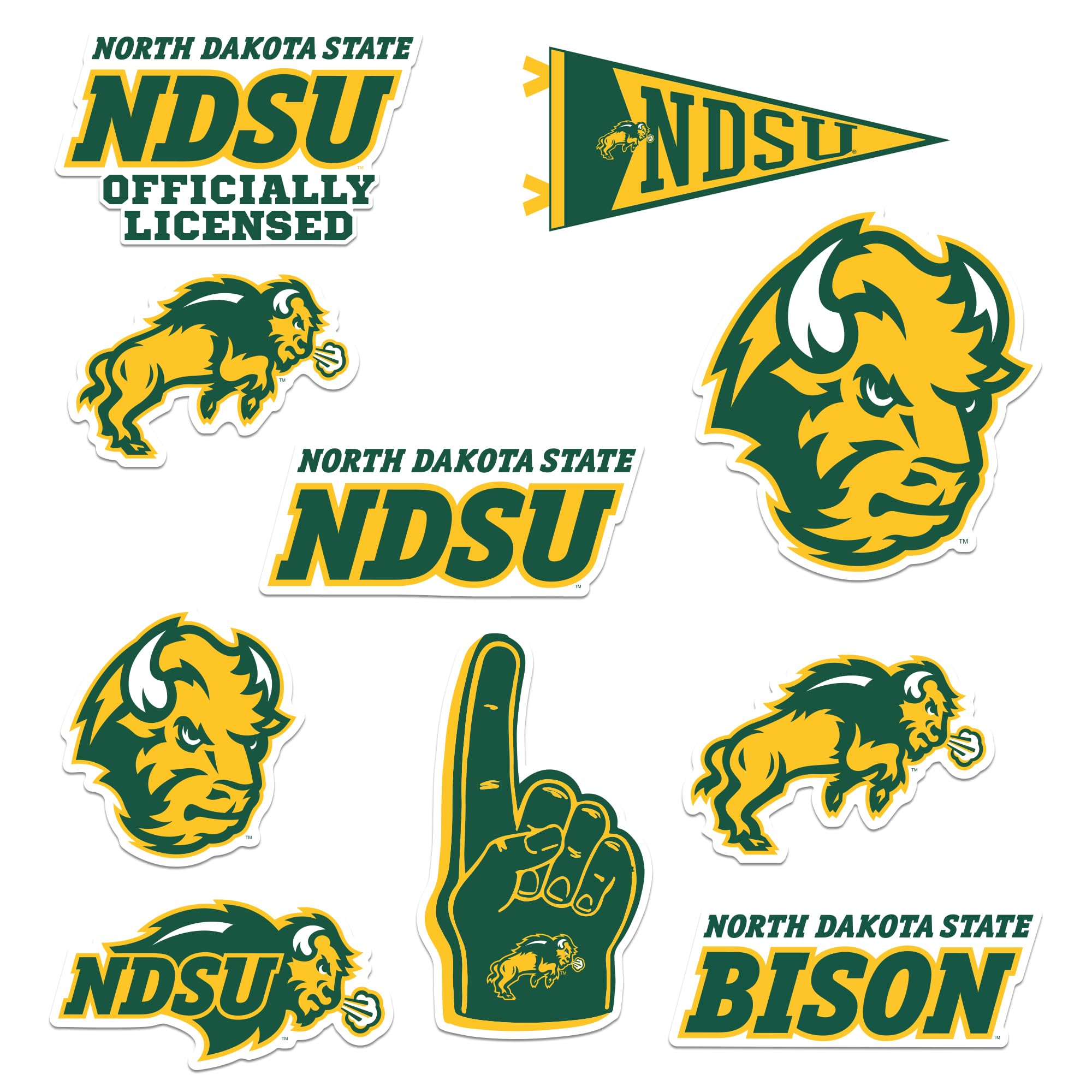 North Dakota State University 9ct Vinyl L Deluxe, Indoor/Outdoor, Set of 9