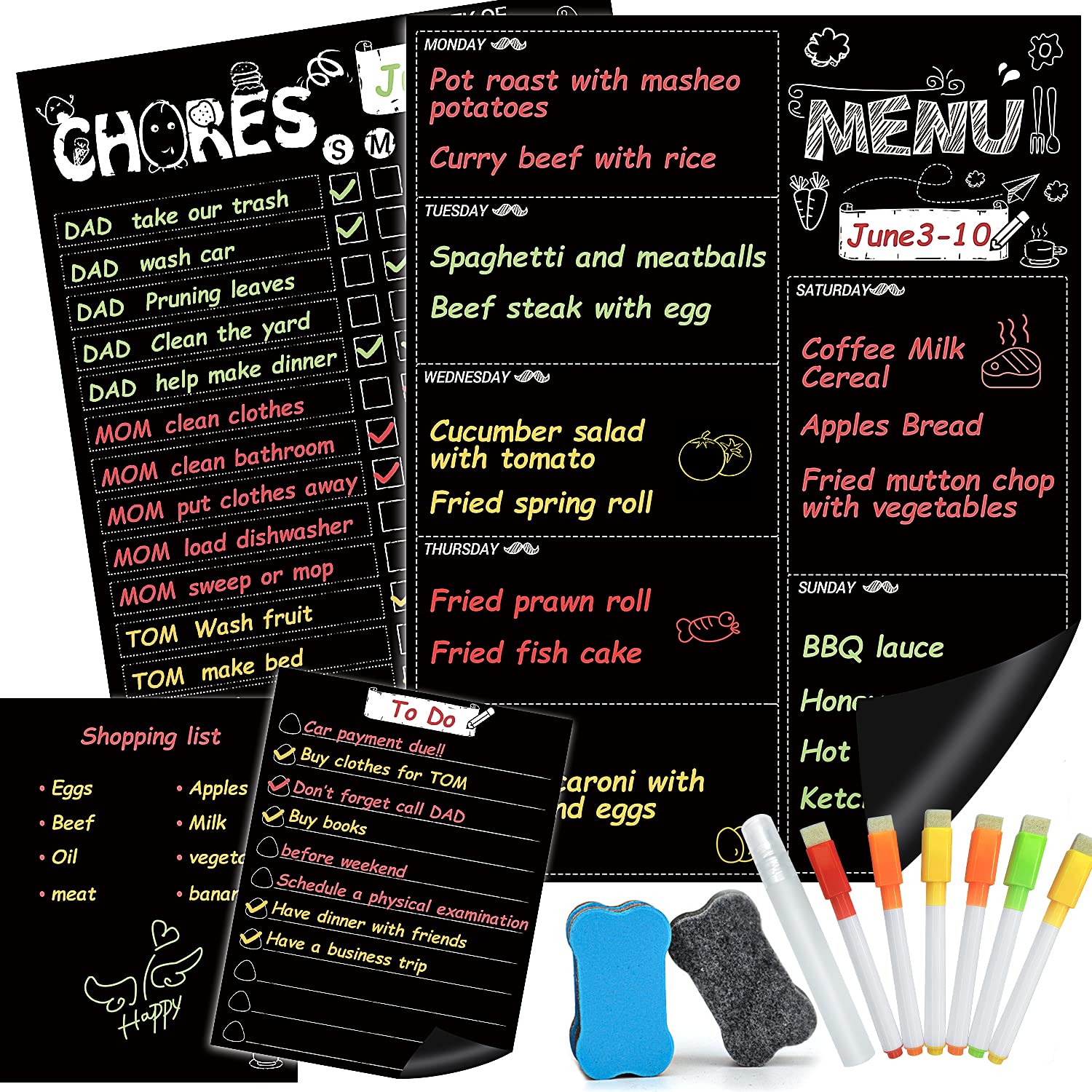 Buy Wriket Planning Boards Dry Erase Menu Planner Board Set