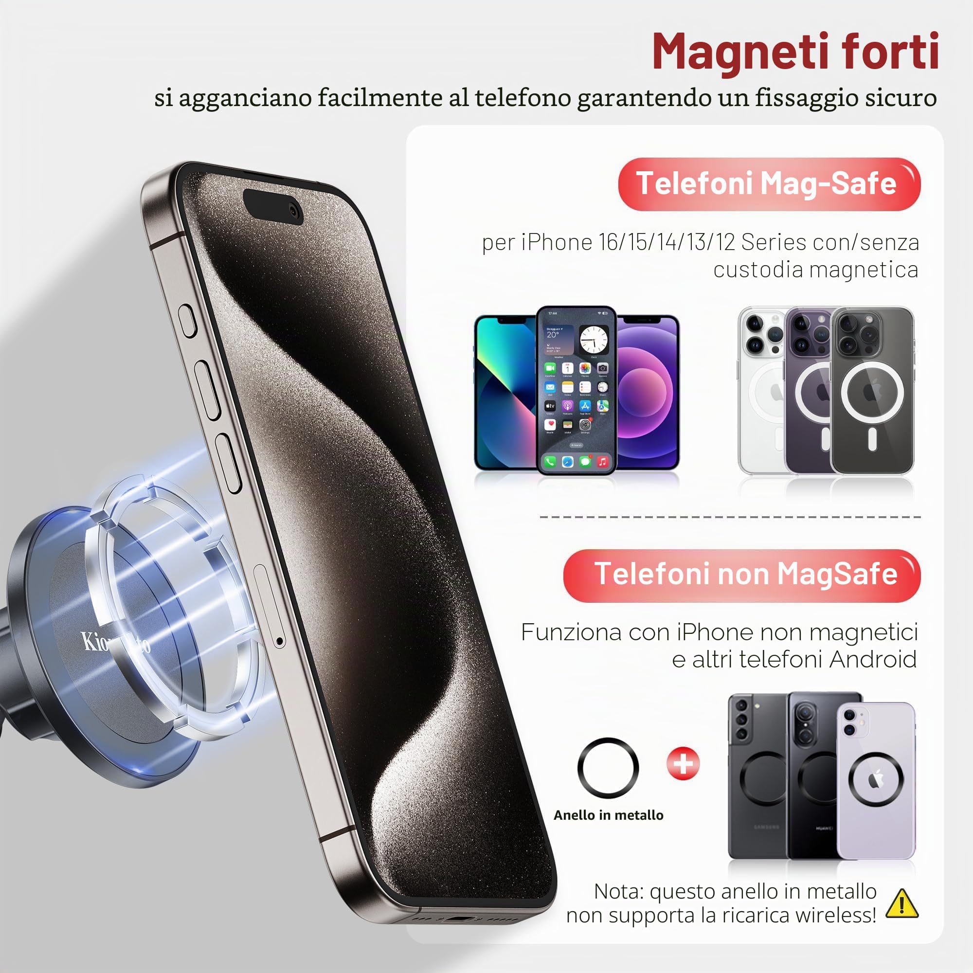 Supporto magnetico per microfono, 28,9 cm, con collo d'oca rimovibile e angolo di bloccaggio, supporto flessibile per microfono, supporto per telefono per iPhone 17, 16, 15, 14, 13 Pro Max, custodia