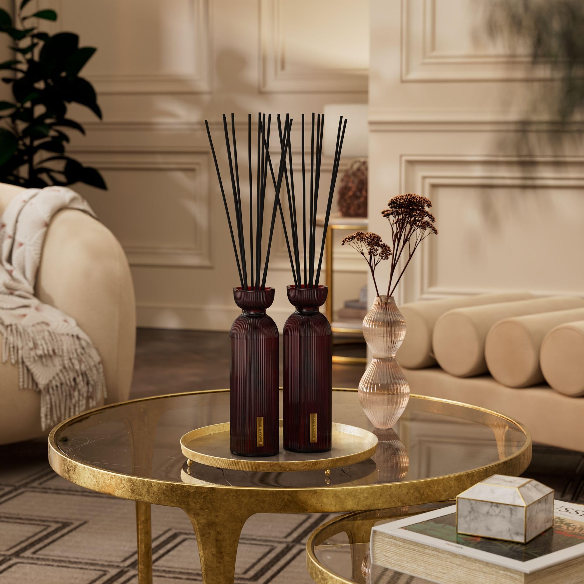 RITUALS Reed Diffuser Sticks Duo Set von The Ritual of Ayurveda, 2 x 250 ml - Mit Indischer Rose & Süßem Mandelöl - Beruhigende Eigenschaften.