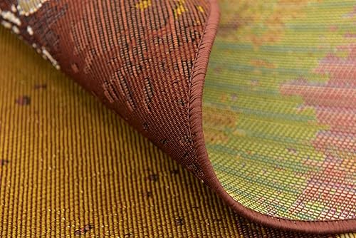 Miniatura 8 de Unique Loom - Alfombra colección de círculos abstractos, de transición para interiores y exteriores, beige, Polipropileno