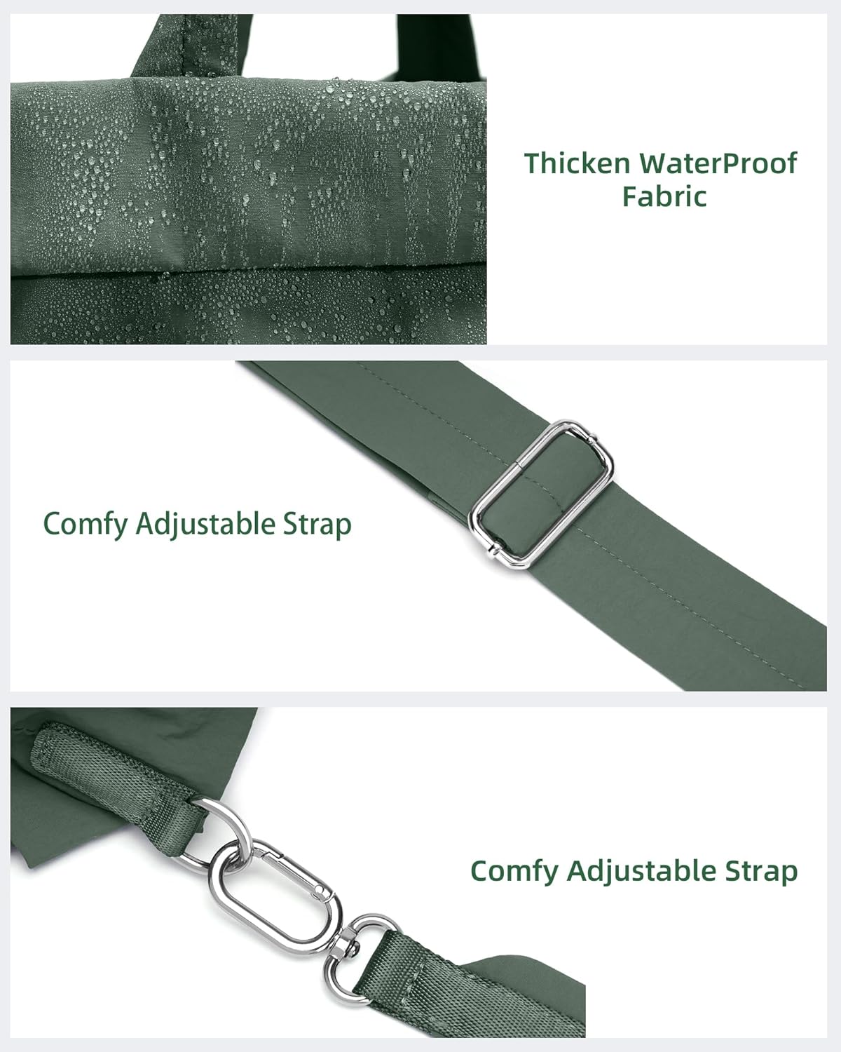 FODOKO Hobo Crossbody Bags 2.0, 19L Large Totes Handbags with Straps for Women, Multi Nylon Shoulder Bags for Travel Gym - Image 6