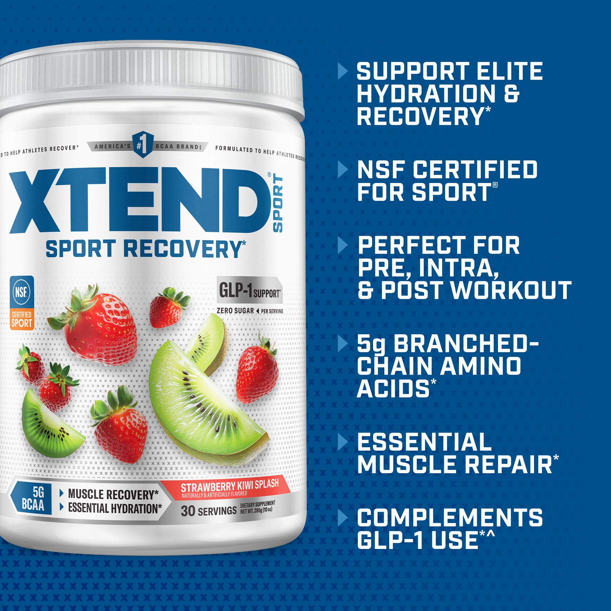 Xtend Sport BCAA Powder for Recovery, Strawberry Kiwi Splash, 30 Serv — Amazon image 3
