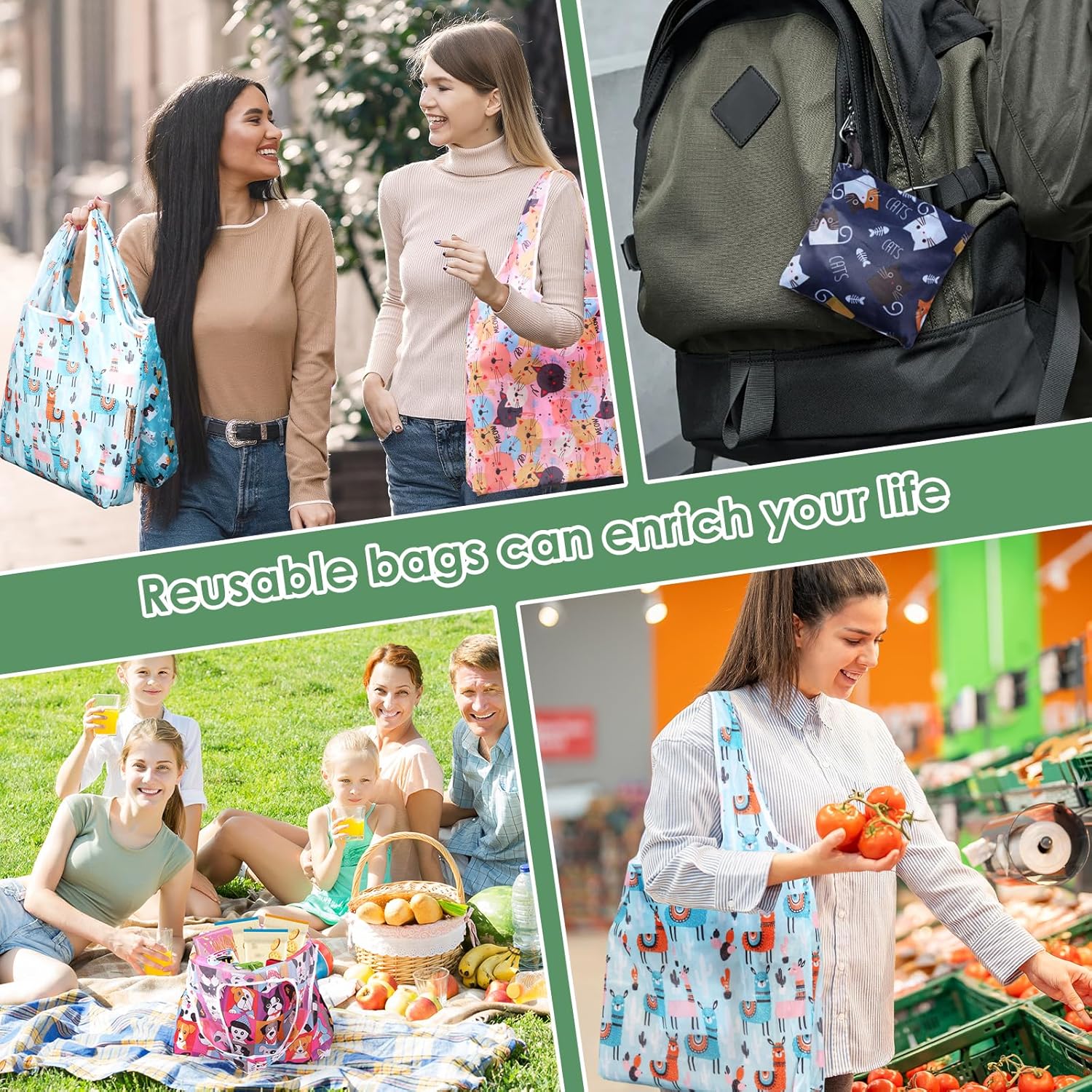 Think Coffee Japanから廃棄漁網のリサイクル生地を使用したビッグトートバッグが登場 再利用可能な食料品バッグ、50ポンドのポリエステル折りたたみ式食料品バッグ、大容量ショッピングボーホートバッグ、バルクマーケット布収