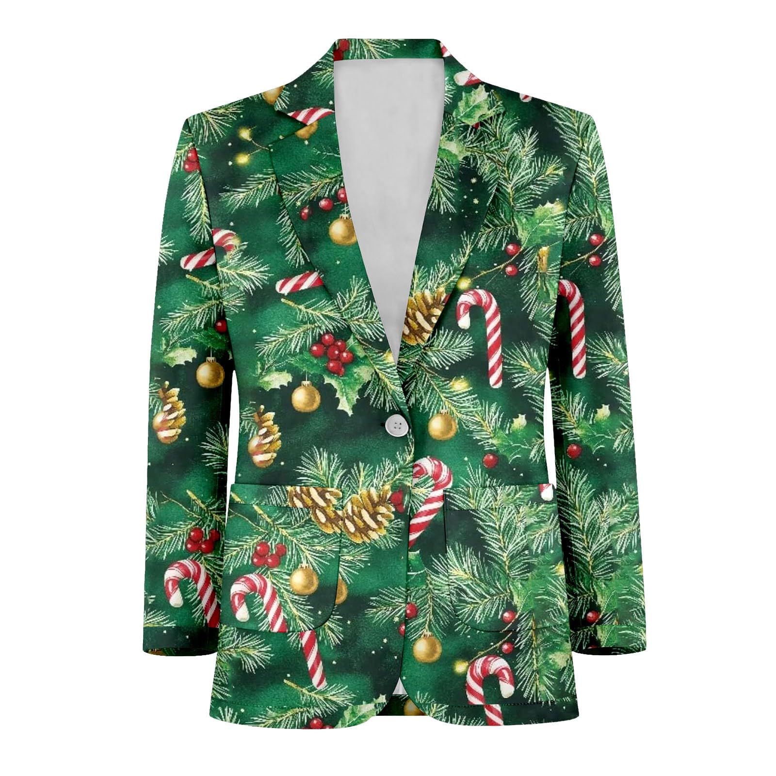 Chaqueta Traje Mujer Estampada Completa, Blazer Casual con Manga Larga y Bolsillos, Americana Elegante para Trabajo, Viajes y Uso Diario