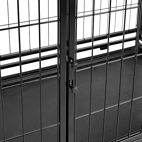 Miniatura 3 de Tienda Basics - Perrera portátil apilable para perros con bandeja, color negro, 48.2 pulgadas de largo x 37.8 pulgadas de ancho x 42.5 pulgadas de