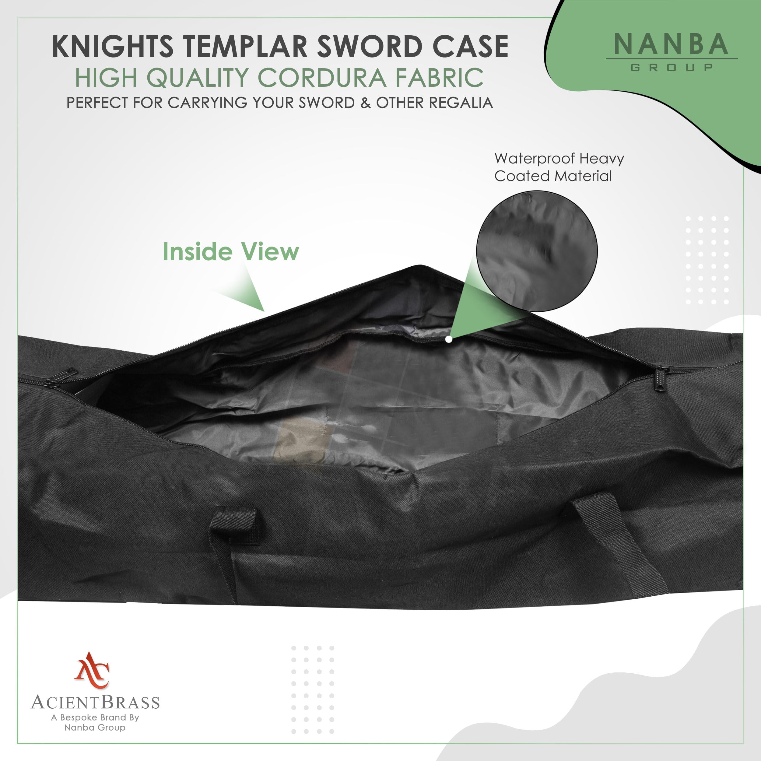 ACIENTBRASS Masonic Knights Templar Sword Case Bag – Black Imitation Leather| Sheath & Carrying Cover for Ceremonial Masonic Swords