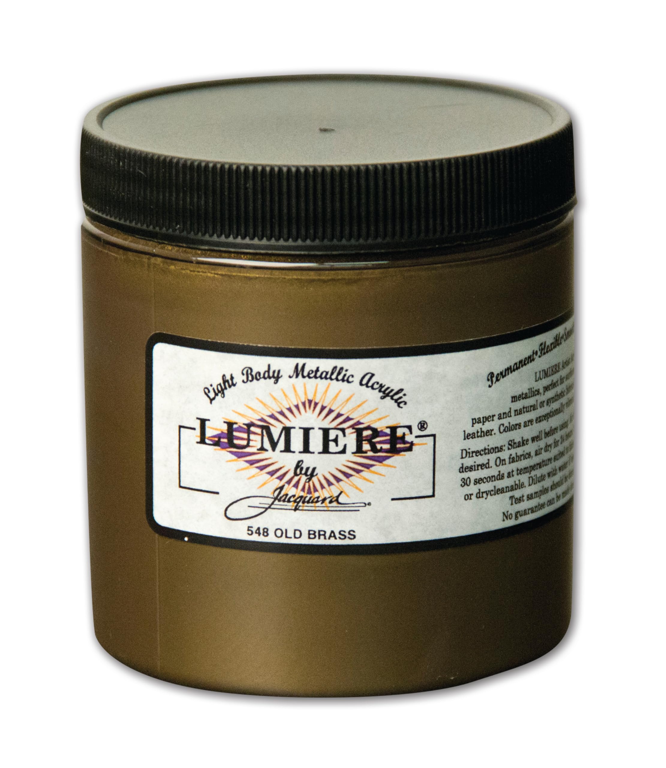 Peinture acrylique Jacquard Lumiere Laiton ancien pot 227 ml peinture métallisée textile