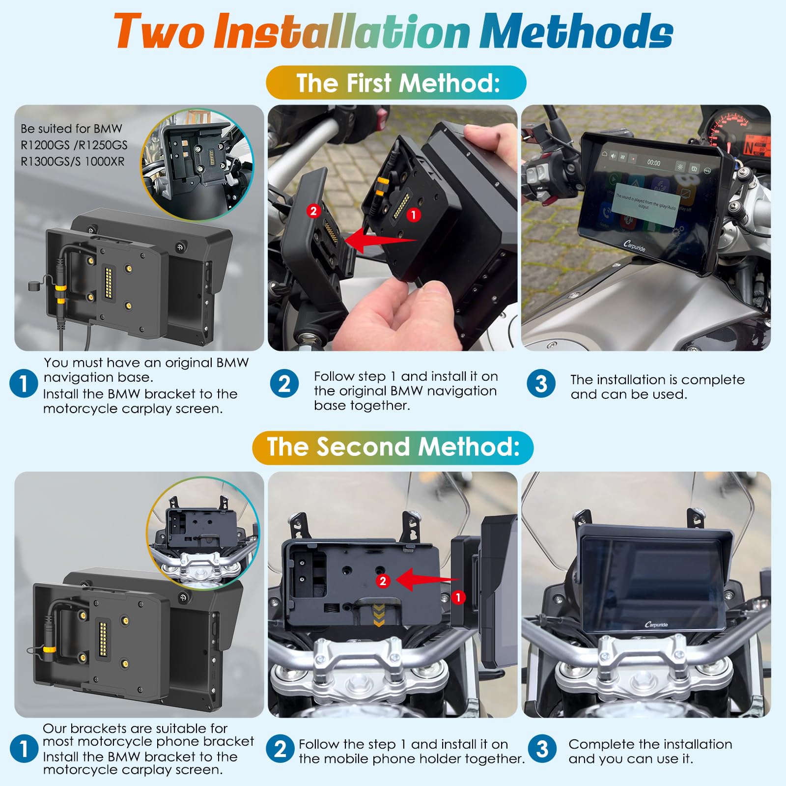 アクセサリー Carpuride 502 BMW Motorcycle Carplay Carpuride W502 Carpuride Wireless Carplay i Android Auto