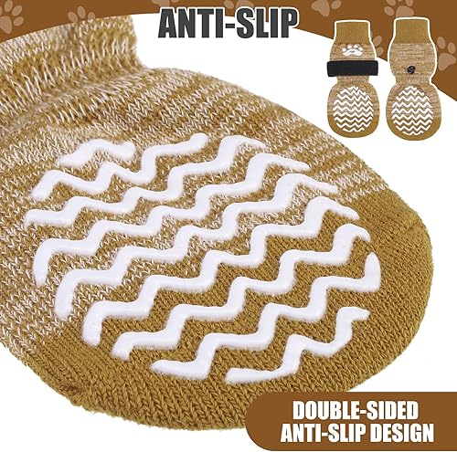 Miniatura 3 de PUPTECK Calcetines antideslizantes para perros para lamer con agarres, zapatos de perro para suelos de madera dura, botines de invierno para perros