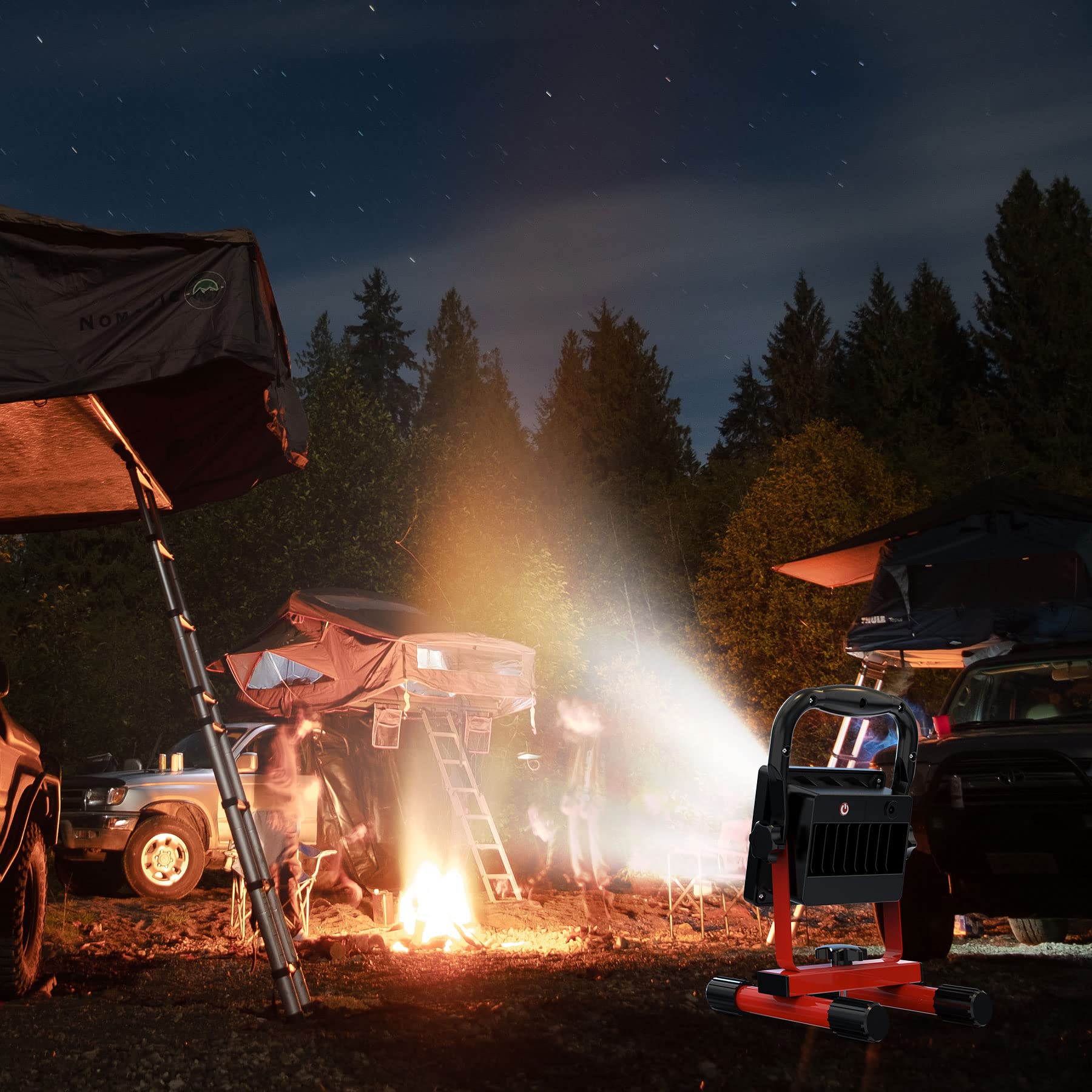 Wiederaufladbare LED-Arbeitsleuchten, 10 W, 2200 mAh, 600 Lumen, tragbar, neigbar, wasserdicht, Flutlicht mit Ständer, Herren-Werkzeuge für Garage, Outdoor, Camping, Wandern, Autoreparatur
