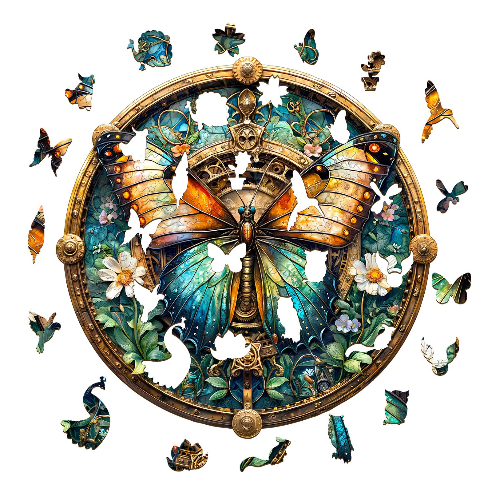 Jigfoxy Wooden Jigsaw Puzzles for Adults Butterfly Wooden Puzzle 290pcs, Unique Shape Wood Puzzles - Image 2