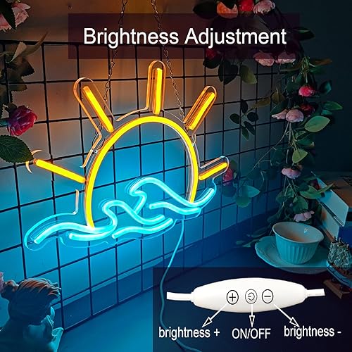 Miniatura 2 de Letreros de neón de amanecer para decoración de pared, funciona con USB, luces decorativas para el hogar, dormitorio, oficina, bar, pub, club,