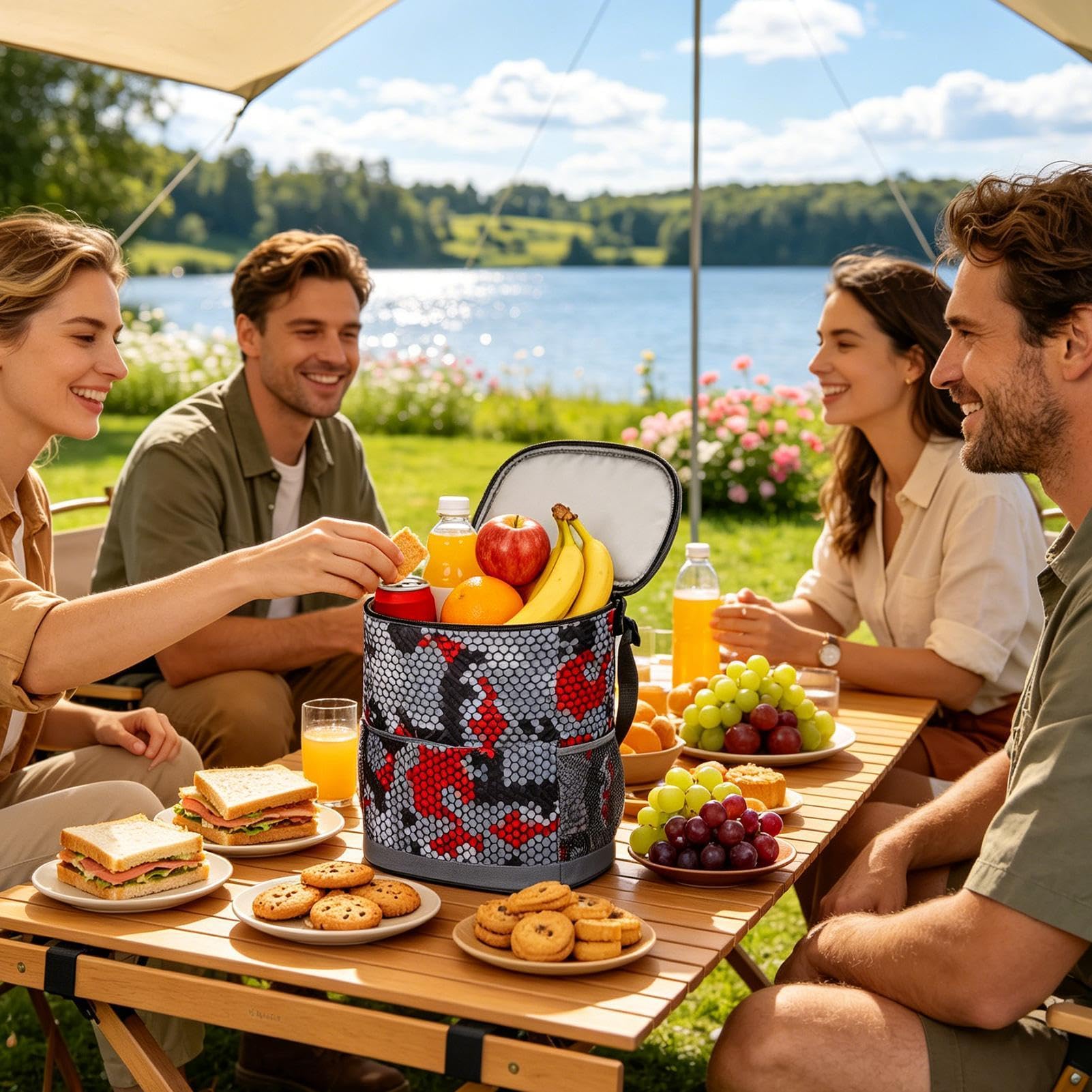 Zaino refrigerante isolato – Zaino pieghevole a prova di perdite, borsa termica a prova di perdite, grande capacità 20 l, mantiene il ghiaccio 24 ore, cerniera per campeggio, spiaggia, picnic, pesca