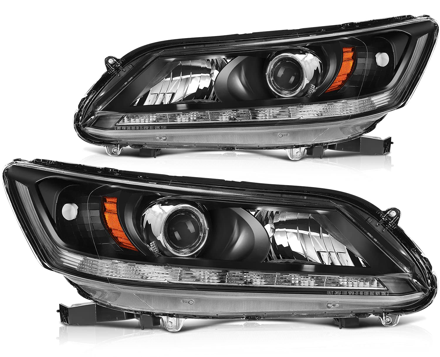 LSAILON Black Housing Headlight Assembly
