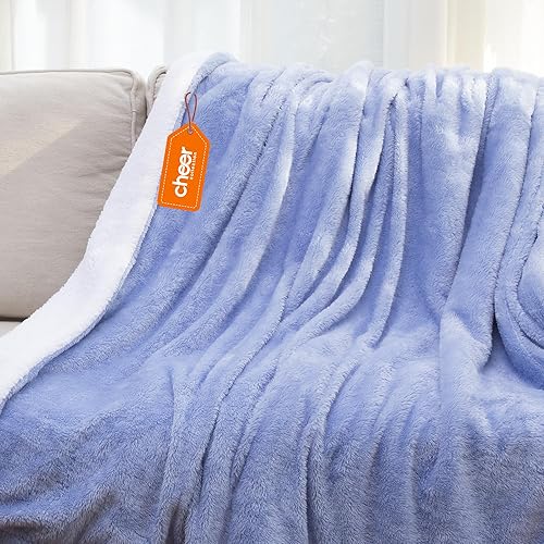 Cheer Collection Manta de microsherpa para sofá, dormitorio, sala de estar, viajes, terciopelo suave de lujo, decoración elegante del hogar, manta