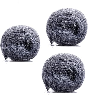 Steel Wire Wool, Coarse Steel Wool Pad Fill Fabric DIY Kit, Gap Blocker, Easy to Use, Keep Mice Away from Weep Holes/Stuff Holes/Wall Cracks/Vents Protect Garden, House, Garage.（3packx10ft)