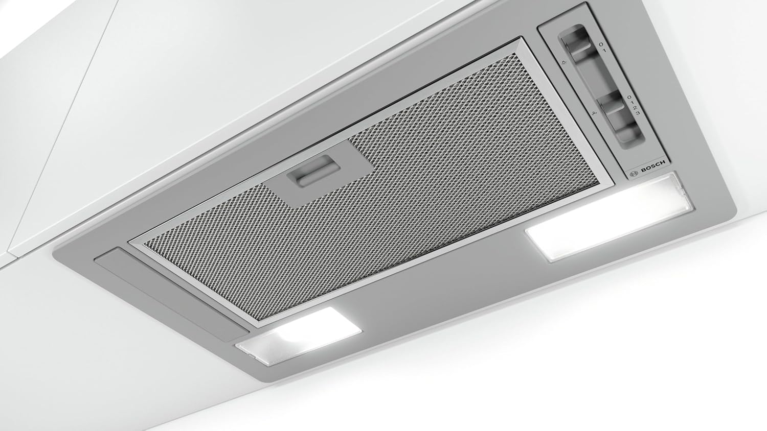 Underside view of Bosch DLN53AA70 with controls and lights