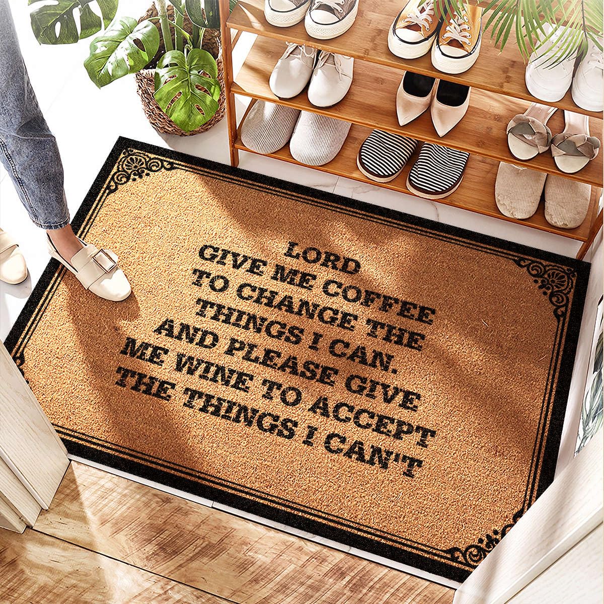 Tapis sous porte d'extérieur 65 x 90 cm imprimé pour cuisine et entrée