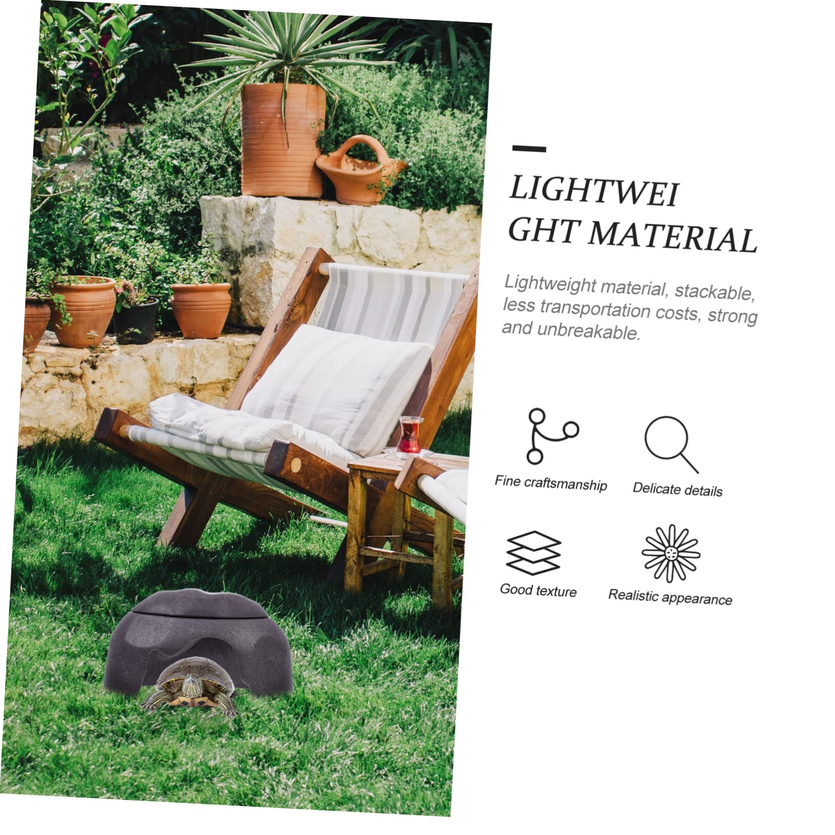 DOITOOL 1set Accessori Per Rettili Per Tartarughe Con Design Realistico e Resistente All Habitat Versatile Per Acquatici e Terrestri Nascondiglio Multifunzionale Per e