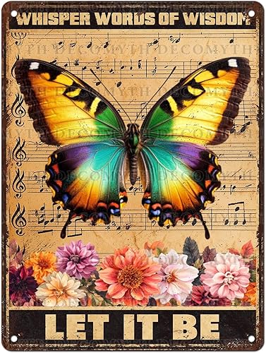 Miniatura 43 de Cartel de metal vintage de libélula retro DecoMyth, divertido cartel de pared con texto en inglés, para cafetería, oficina, bar, club, baño, granja,