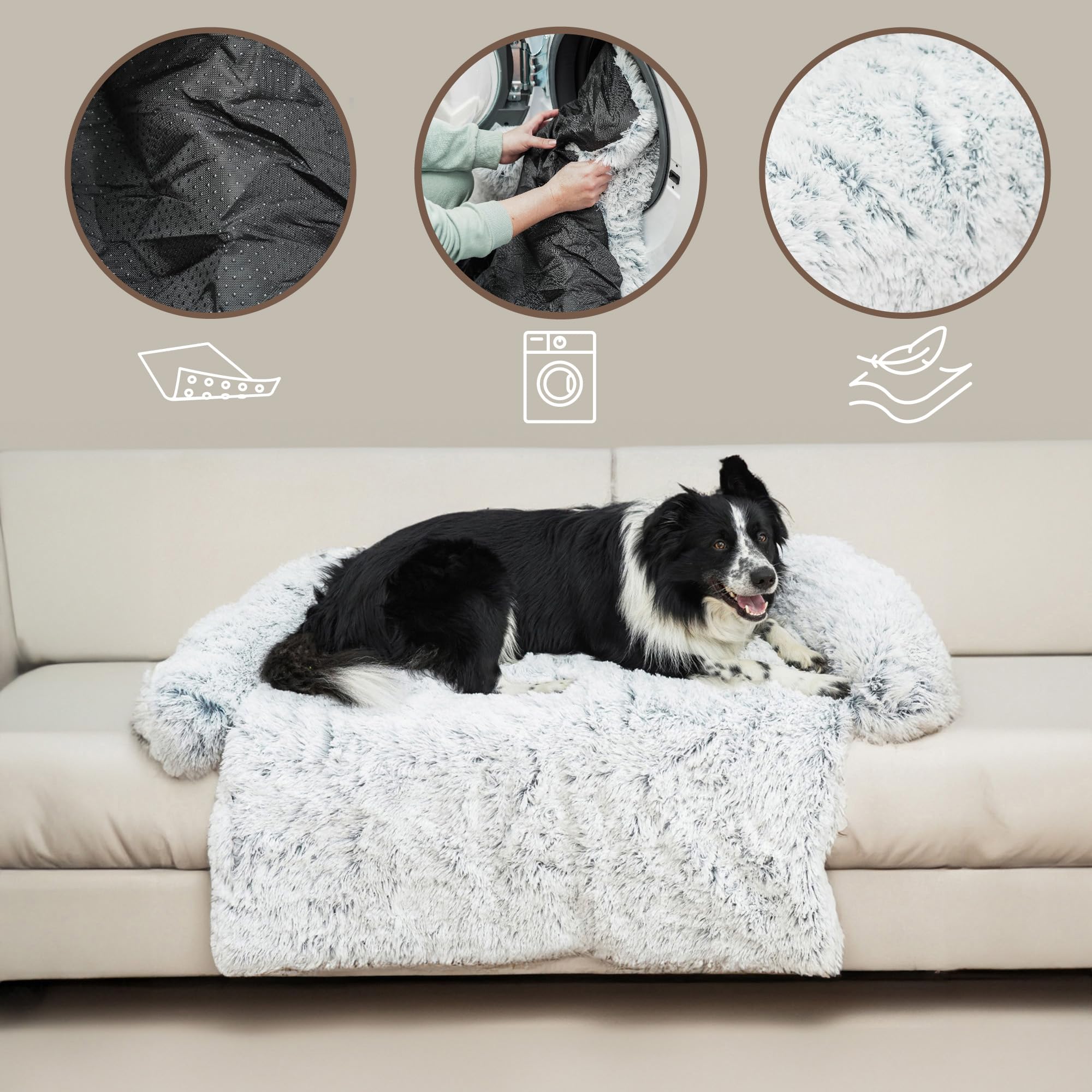 Coussin pour Chien 130 x 105 cm Canapé Lit pour Chien Protection de Canapé Panier Couverture