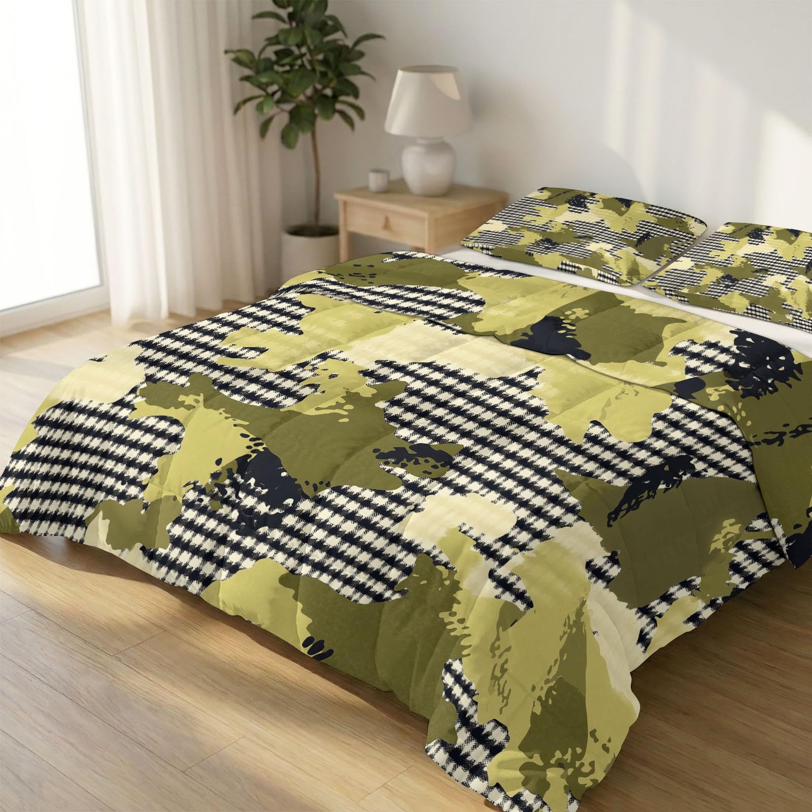 Colcha abstracta ligera y transpirable edredón negro reversible de tacto suave para invierno