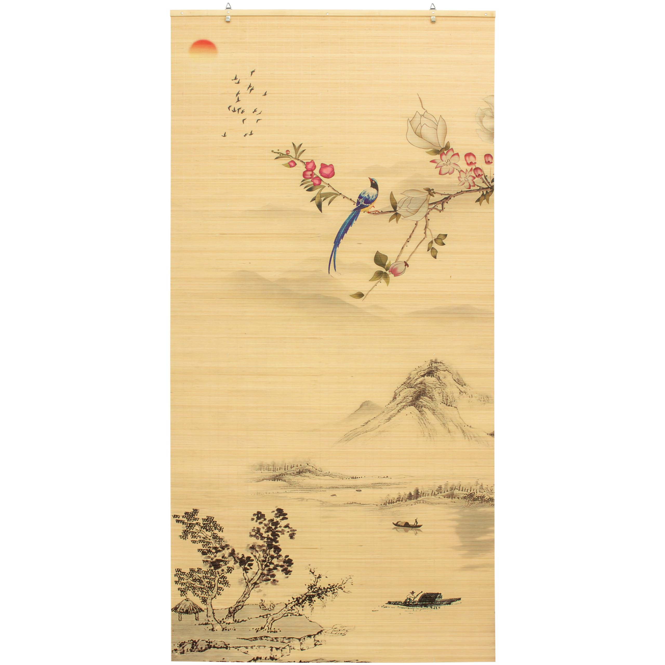 Red Lantern Natural Bamboo Cordless Window Shade - 36 Inches Wide X 72 Inches Long, Roll-Up Style - View #4