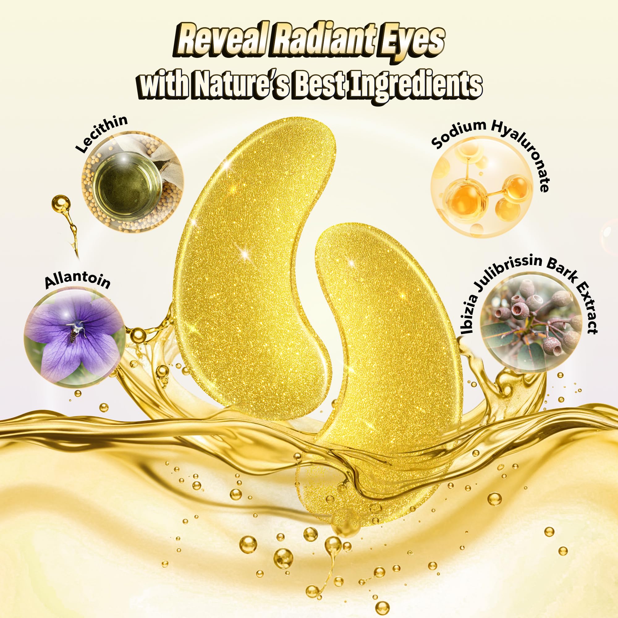 NAZANO 102 Pcs 24K Gold Under Eye Patches - Eye Masks view 3