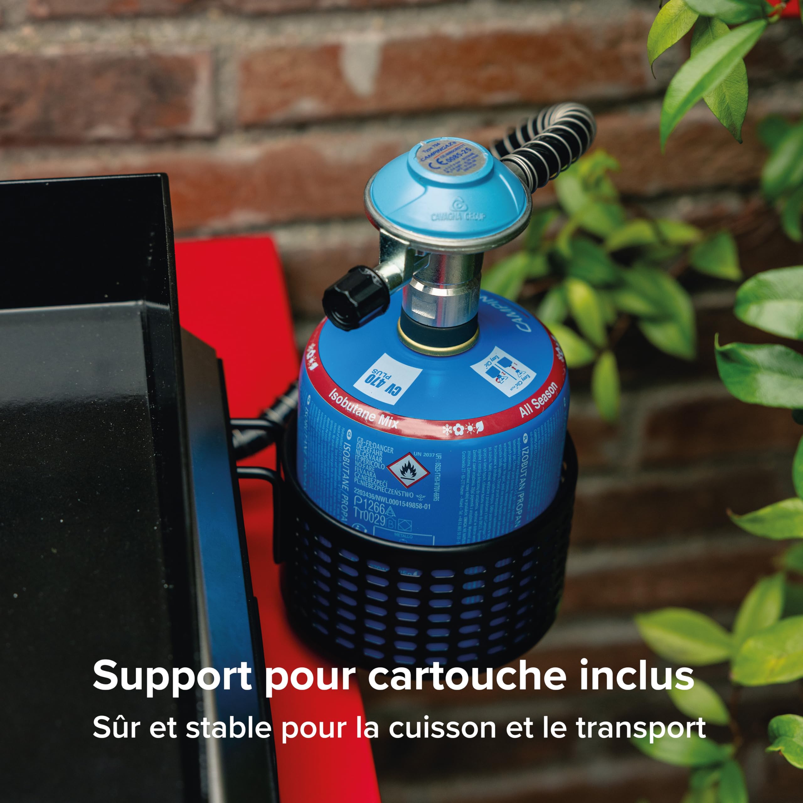 Campingaz plancha à gaz Othello 1 CV | Plaque chauffante 2,8 kW | Barbecue de table portable | Surface en acier émaillé | Brûleur avec technologie BlueFlame | Nettoyage facile
