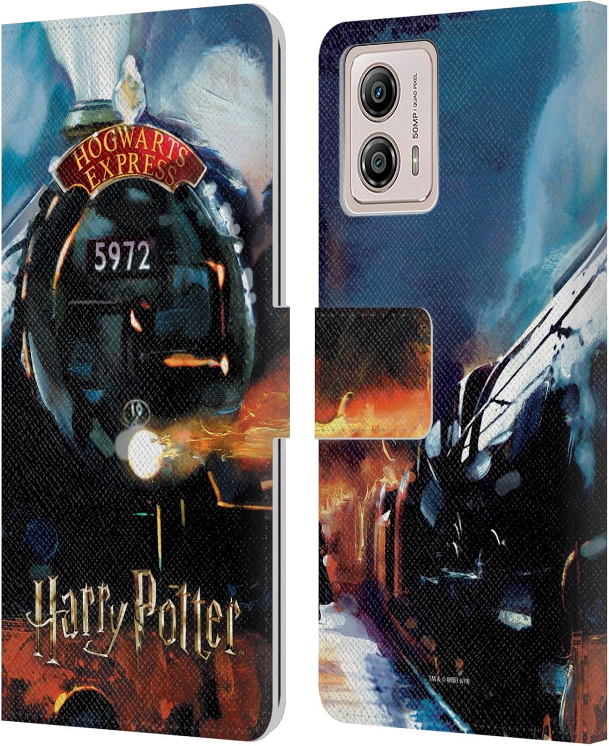 Head Case Designs Officially Licensed Harry Potter Stag Patronus Prisoner of Azkaban II Leather Book Wallet Case Cover Compatible with Motorola Moto G53 5G