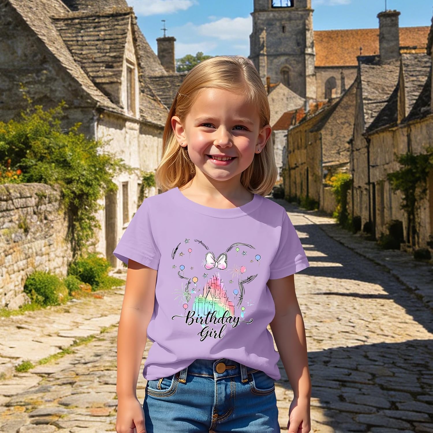 CM C&M WODRO Birthday Girl Castle Shirt for Baby Girls Magical Kingdom Birthday T-Shirt Kid Short Sleeve Summer Gift Tee Tops image 3