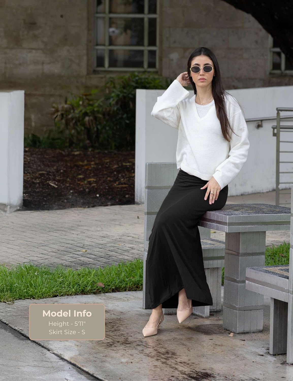 Popana Long maxi skirts for women – High Waisted Flowy Long Skirt for Women, Casual A-Line Plus Size Maxi Skirt - Image 2