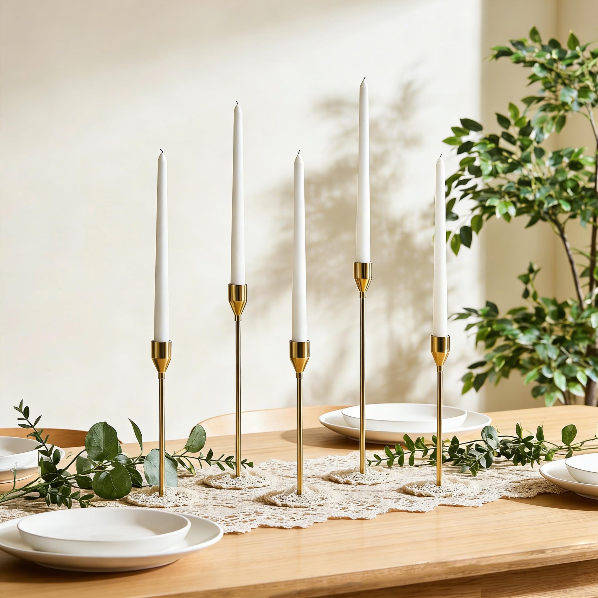Portavelas cónico, portavelas de pilar alto para decoración navideña del hogar, centro de mesa, bodas, cenas, fiestas, regalos de inauguración de la casa y aniversarios