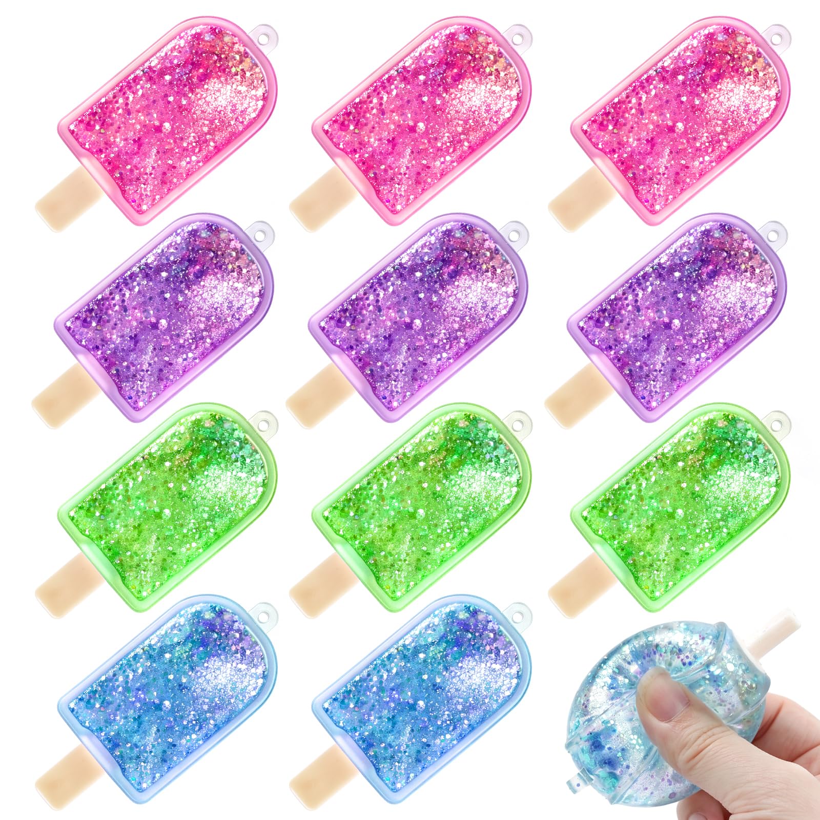 12 Pcs Ice Cream Squeeze Fidgets Squishies Set, Stress Relief, Stress Relief Birthday Christmas Halloween Gifts for Adults