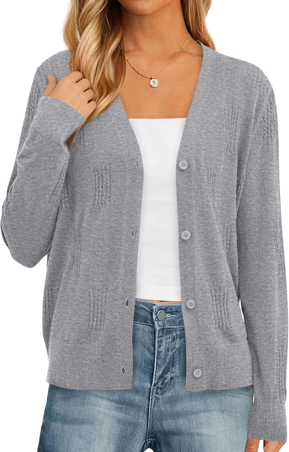 PRETTYGARDEN Cardigan Sweaters for Women Lightweight Knit Button Up V Neck Shrugs 2026 Trendy Winter Fall Fashion Clothing - Image 2