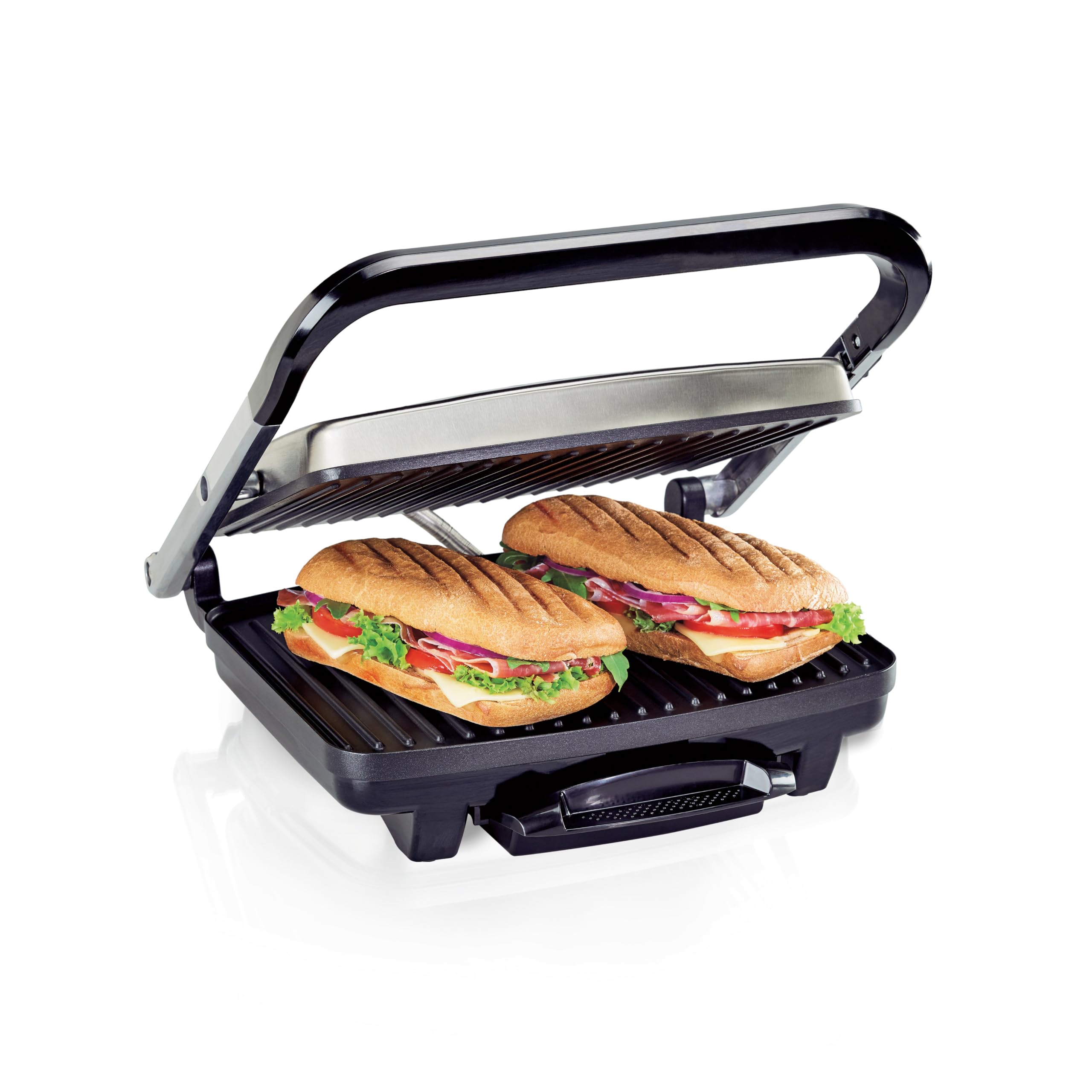 Hamilton Beach (25410) Panini Press, Sandwich Maker & Grill, Electric, 95" Cooking Surface, Stainless Steel
