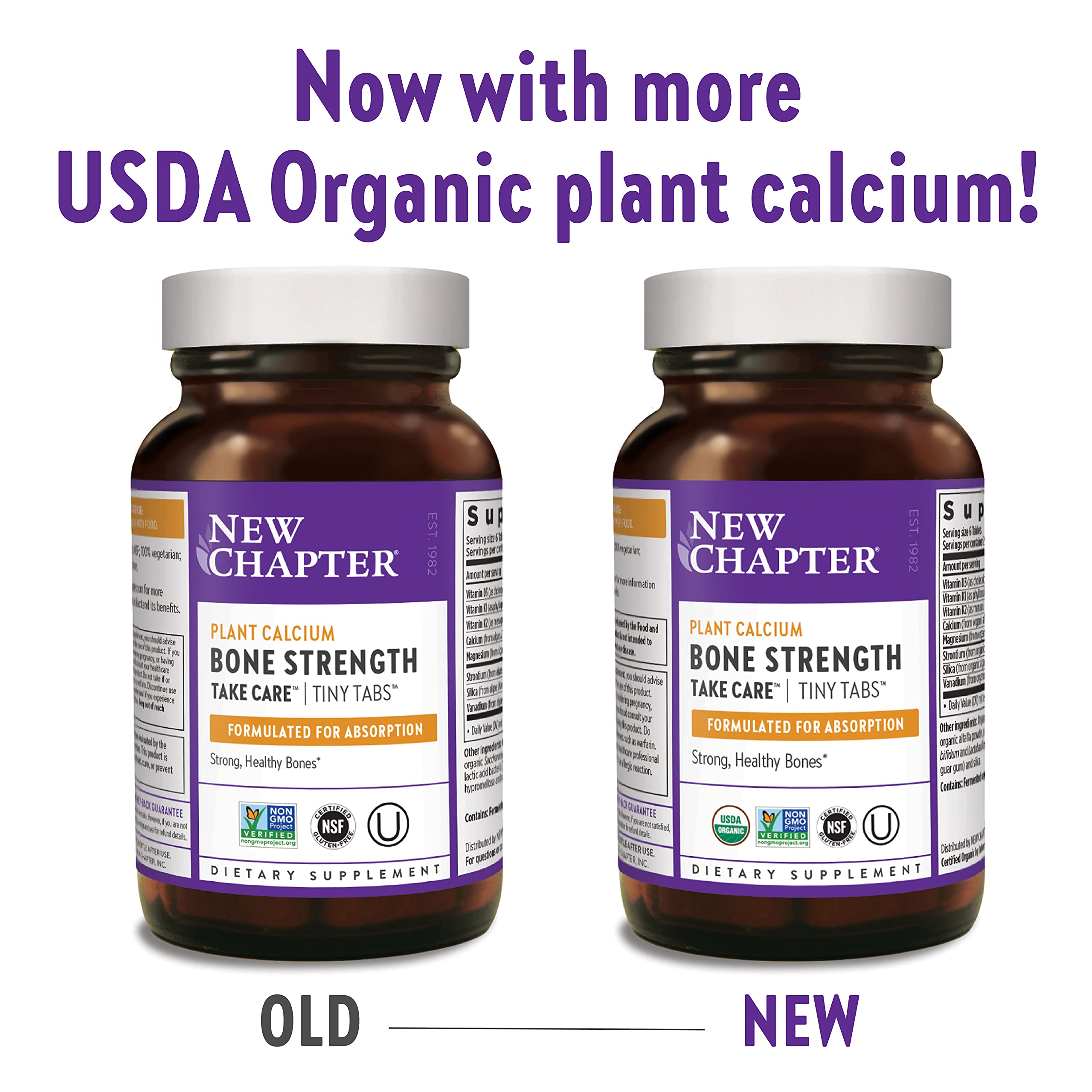 New Chapter Calcium Supplement (Tiny Tabs) Bone Strength Organic