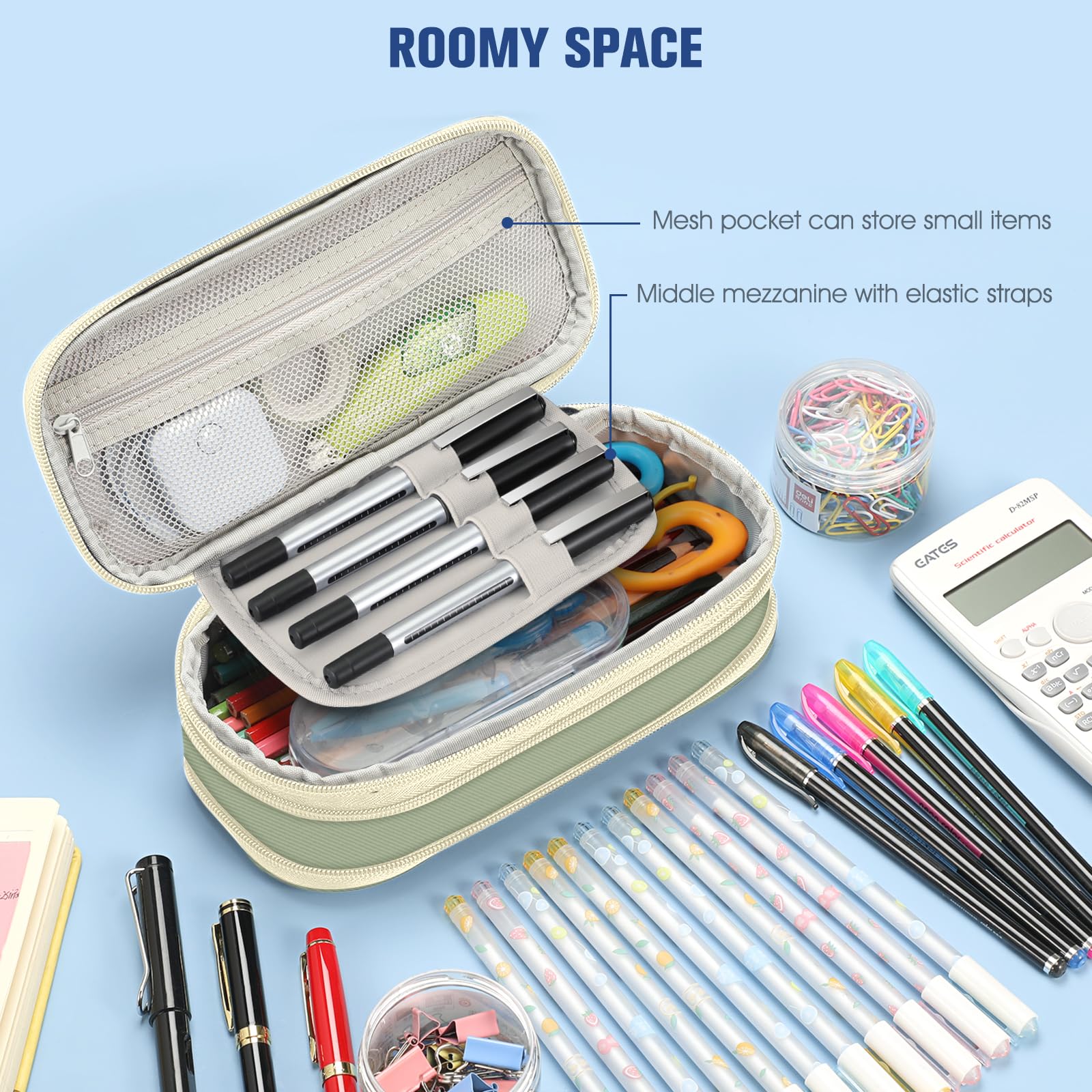 FINPAC Large Capacity Pencil Case, Foldable Pencil Box - Image 4