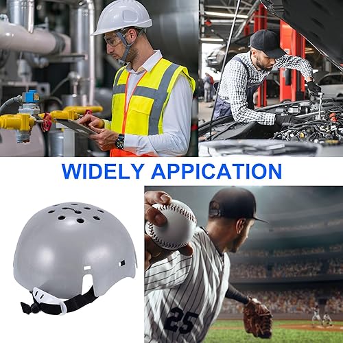 Miniatura 7 de uxcell 2 piezas de inserción de gorra de béisbol, de ABS, gorra de seguridad ligera con correa ajustable para protección de la cabeza (tamaño