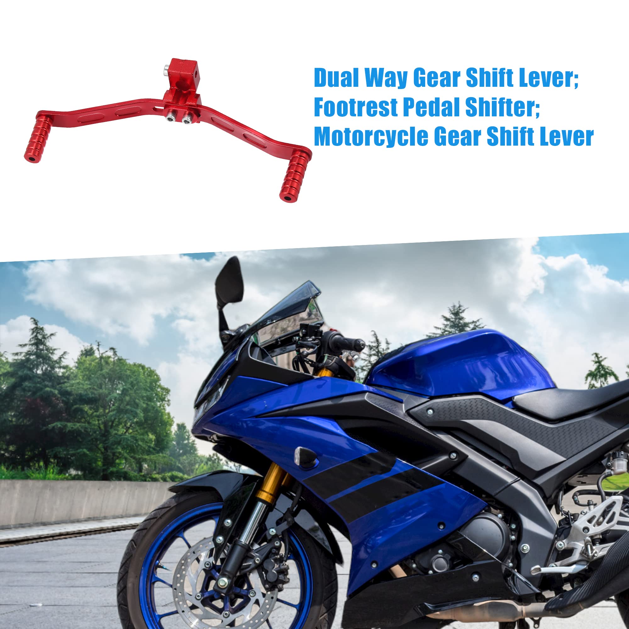 A ABSOPRO Moto Doppio Via Leva Cambio Piede Pedale Piolo Alluper Minio Rosso