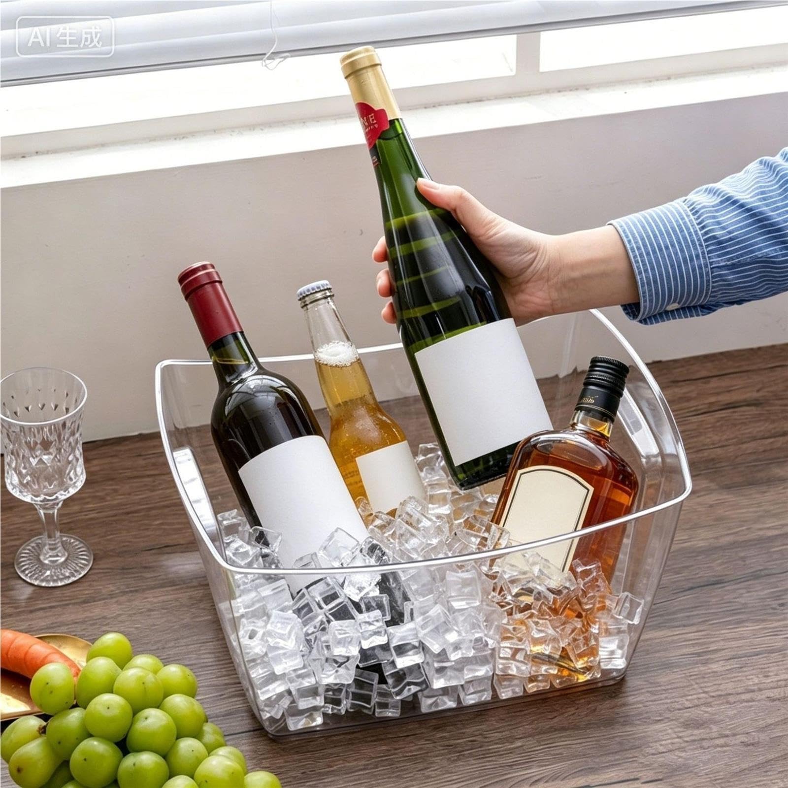 Cubitera Cuadrada De Gran Capacidad para Fiestas