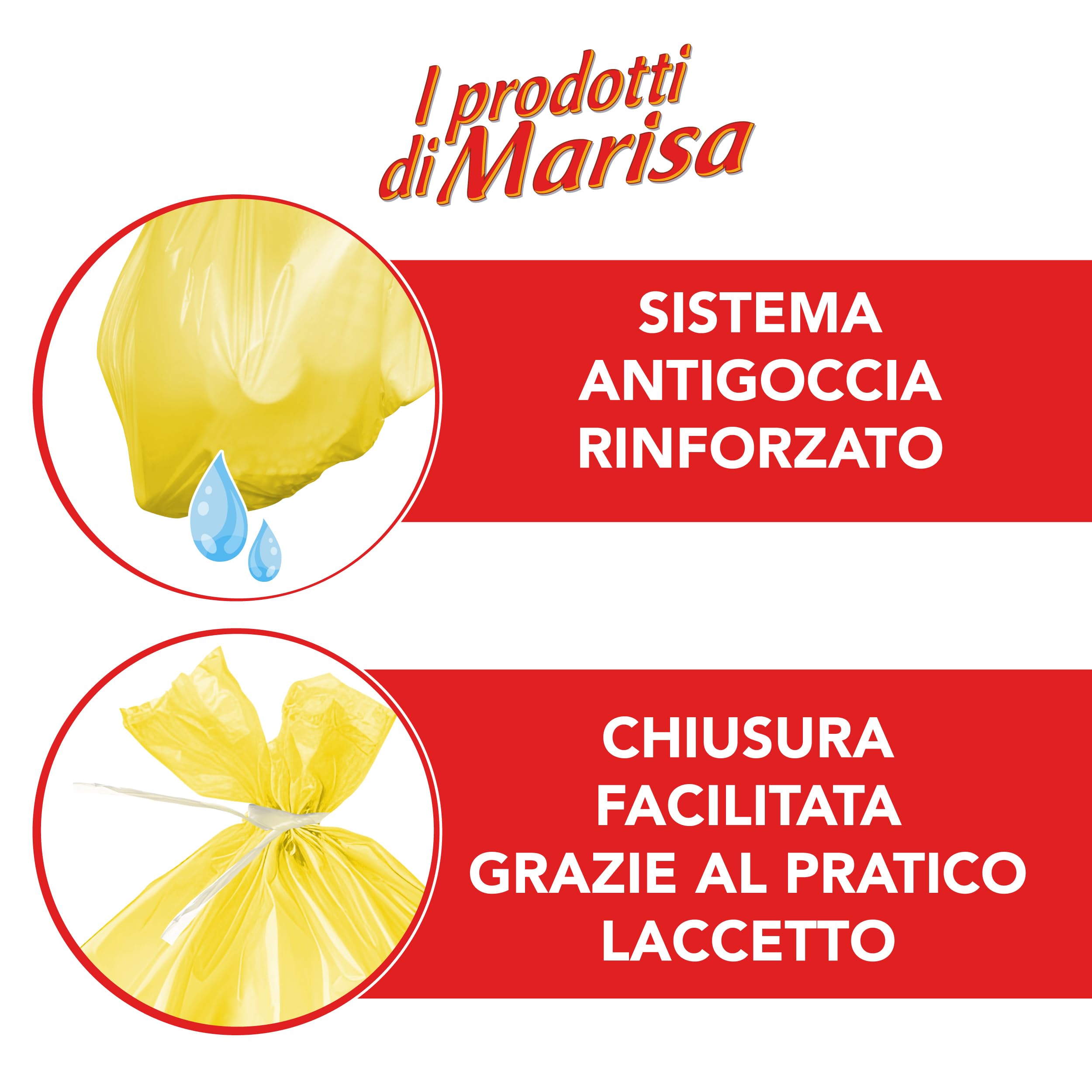CSC – Bolsas de basura de 110 l con lazos, 240 unidades, grandes para reciclaje exterior e interior, 70 x 110 cm, antiagujeros – 24 rollos, amarillo