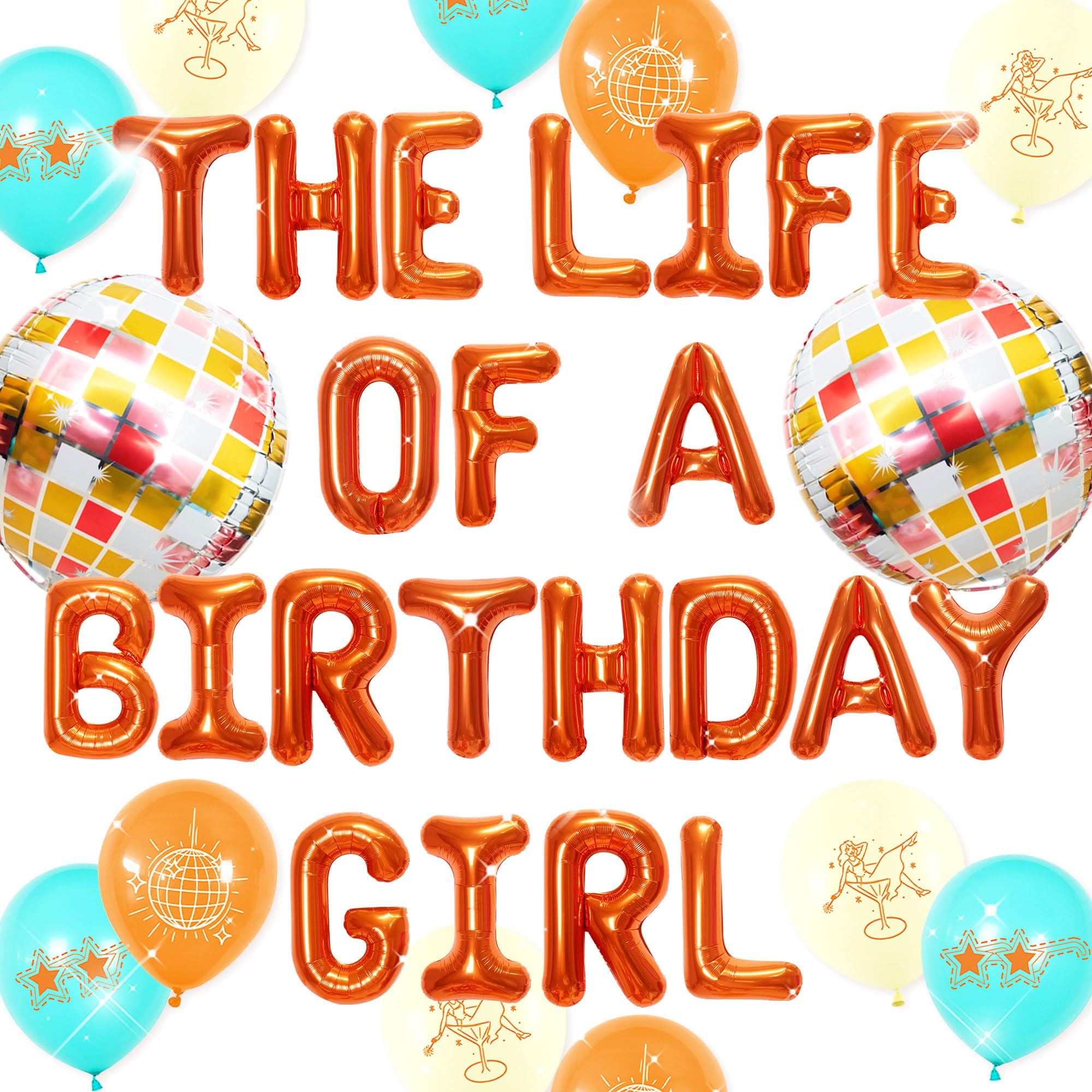LaVenty The Life of a Birthday Girl Balloon Decoration in My Showgirl Era Balloon Banner Showgirl Birthday Party Decorations 21 Pieces
