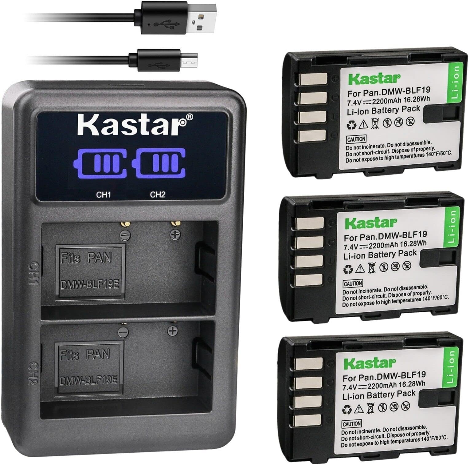 Kastar 3-Pack Battery and LED2 USB Charger Compatible with Sigma SD Quattro, Sigma SD Quattro H Digital Camera, Sigma BP-61 Camera, Sigma PG-41 Battery Grip for sd Quattro & H Digital Camera