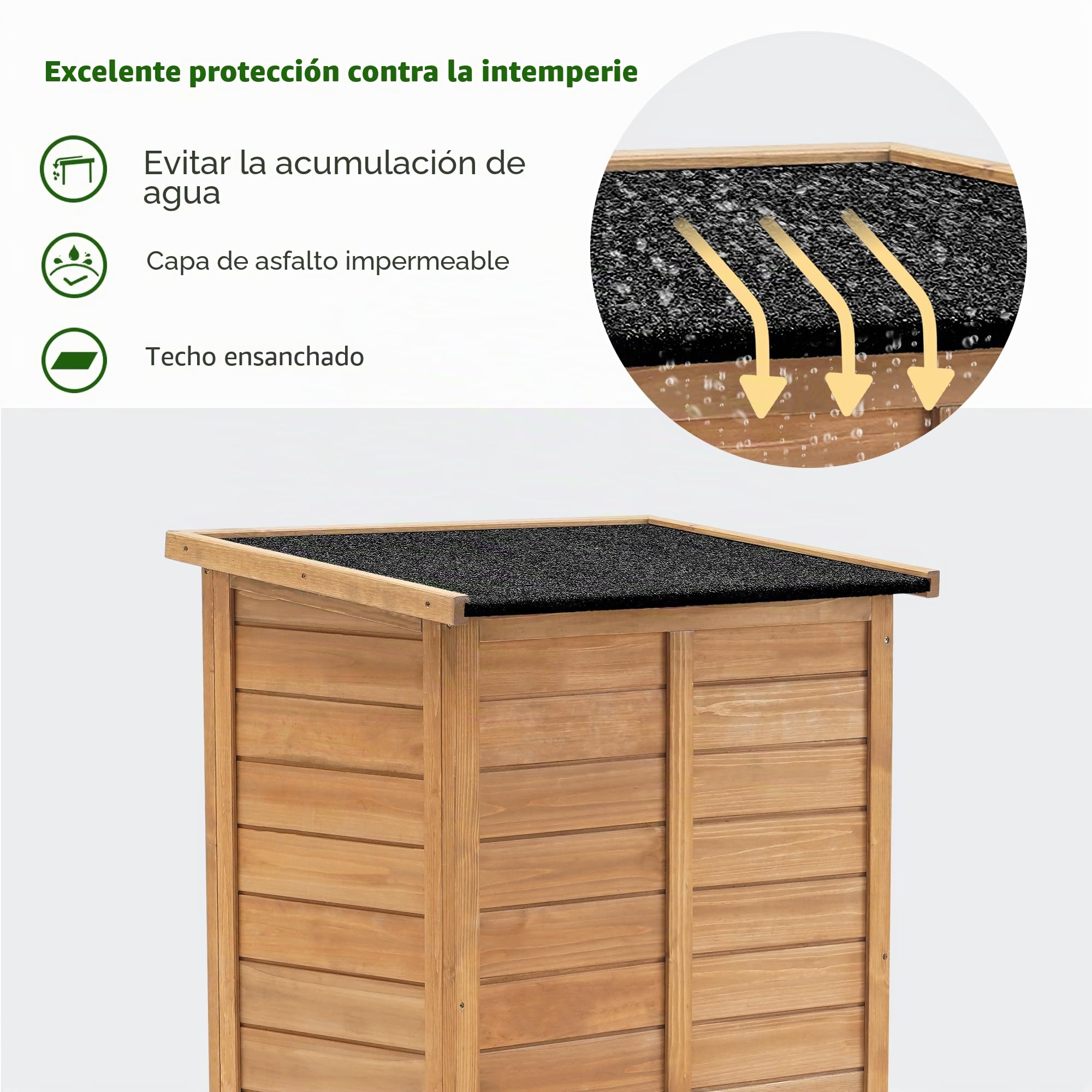 MCombo Mueble de jardín de madera Armario de jardín para las herramientas