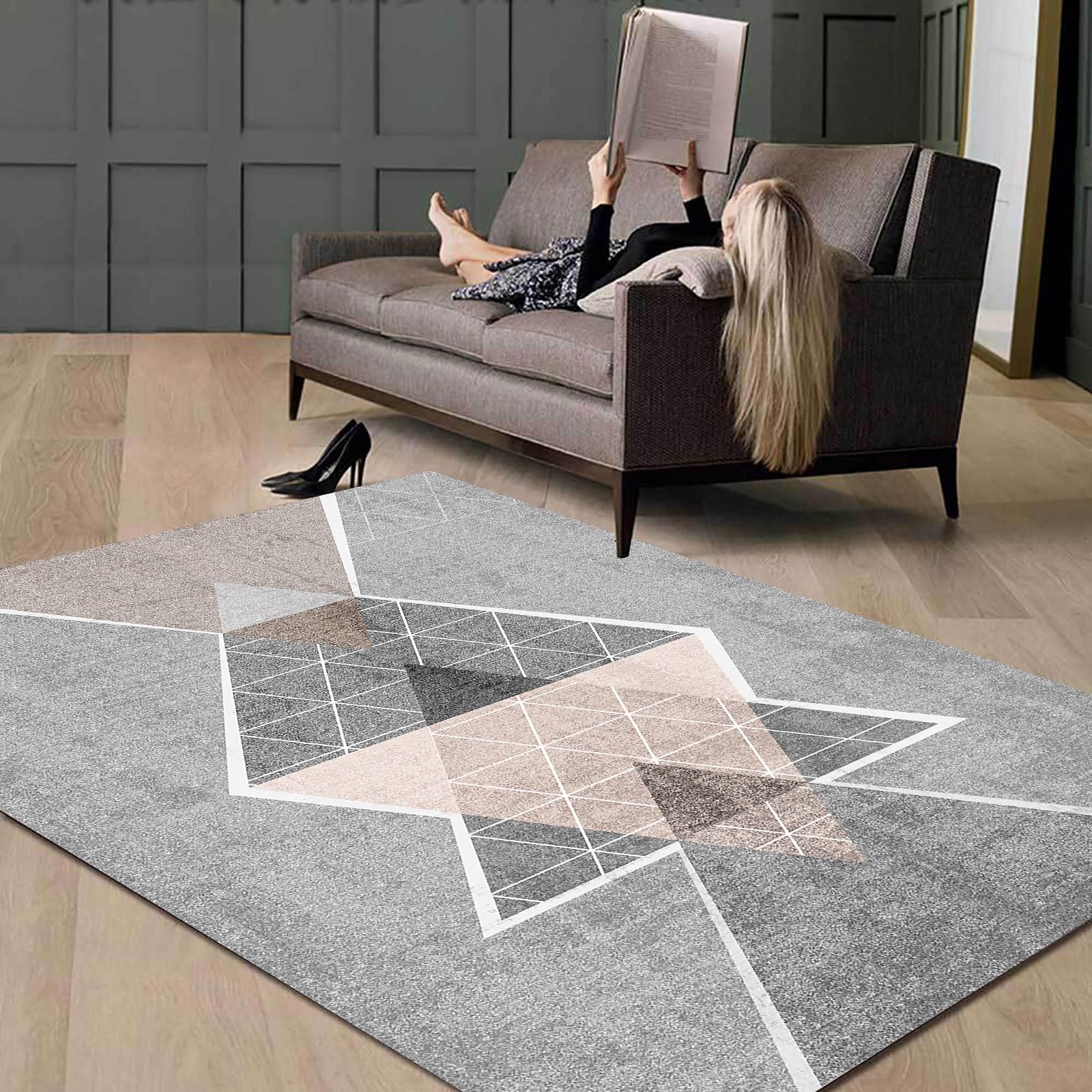 Moderne Tapis Salon 120 X 200 CMmotif de Fond Gris Tapis Decoration Salon Chambre Canapé Salles de Jeux Table de Cuisine 120x200cm